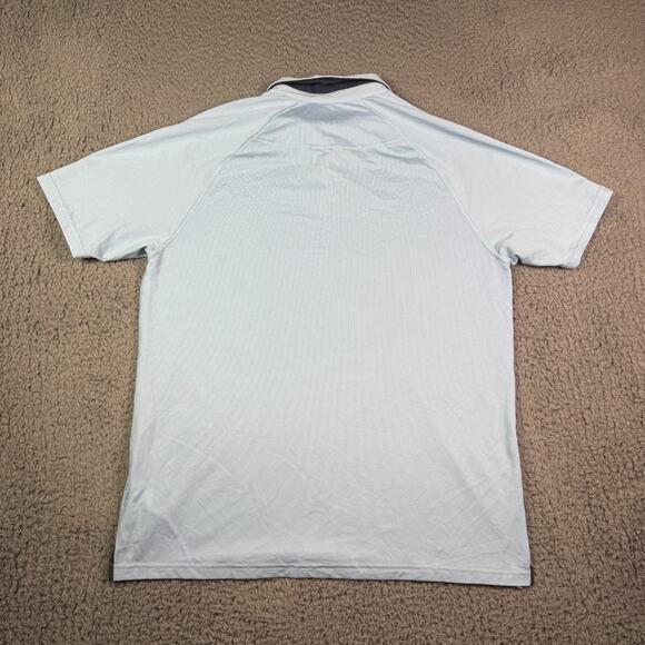 Rhone Delta Pique Polo Shirt Mens Medium Blue Performance Stretch Golf Mesh - Picture 6 of 9